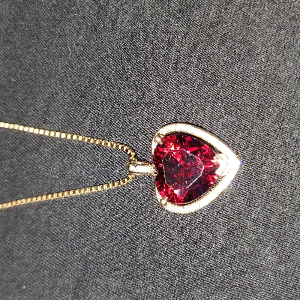 Heart-Shaped Red Pendant Necklace